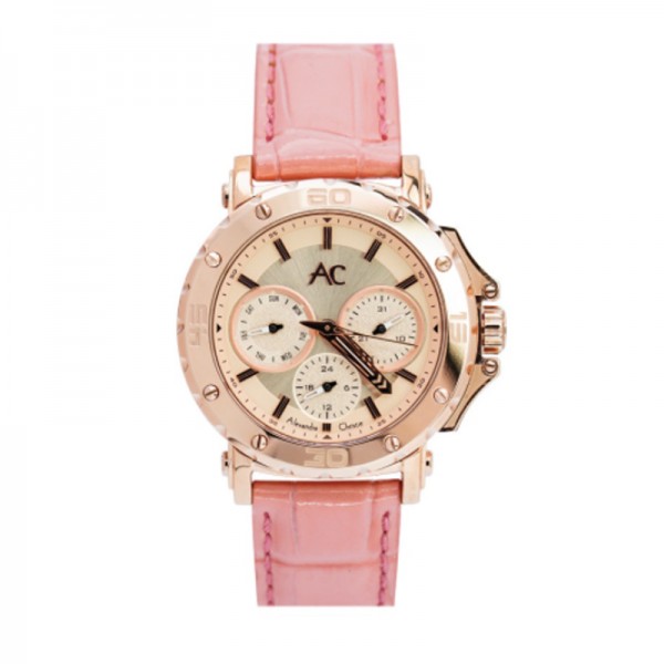 Alexandre Christie AC 9205 Full Rosegold Pink Leather BFLRGLNPN